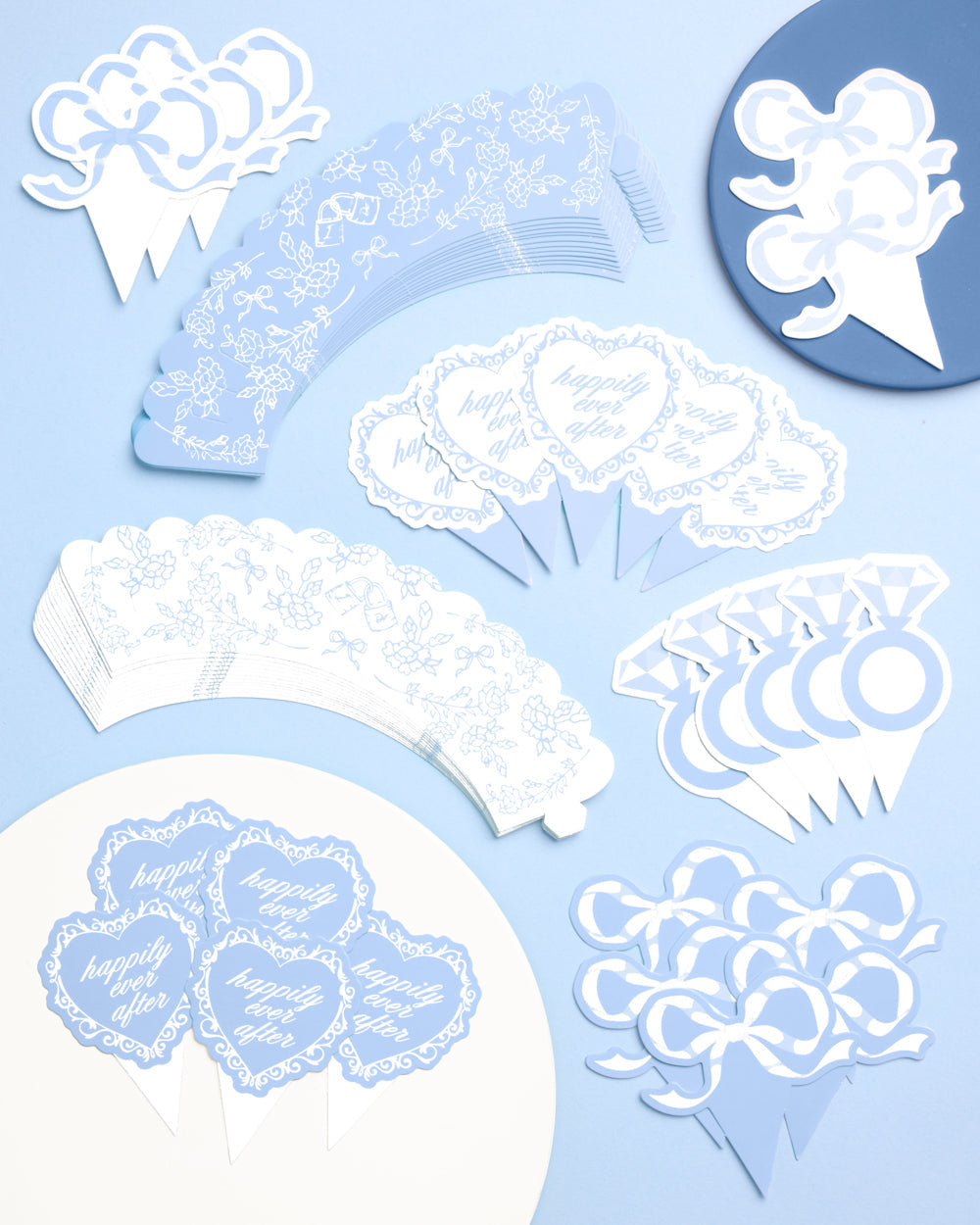 Happily Ever After Cupcake Sleeves and Toppers, 24 Count Set