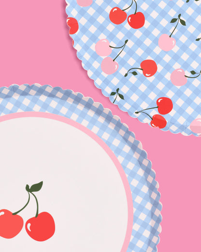 Cherry Tableware Bundle - Paper Plates, Cups + Napkins