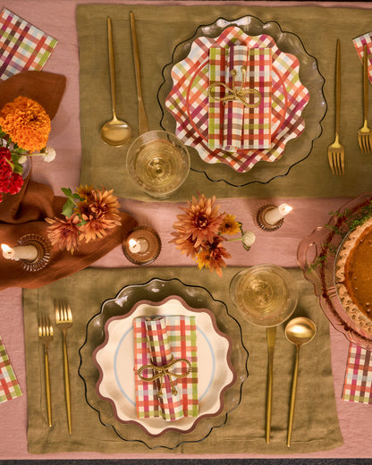 Fall Harvest Plaid Paper Napkins, 25 Count, 6 x 4 Inches