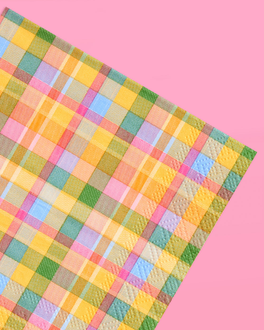 Summer Camp Gingham Plaid Paper Cocktail Napkins, 24 Count, 3-Ply