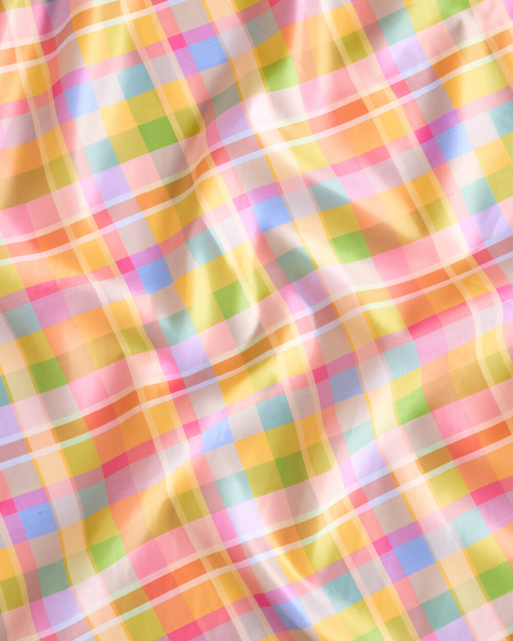 Polyester Tablecloth, 54x108 Rainbow Plaid Gingham Print Table Cover