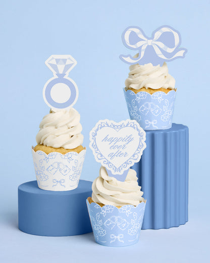 Happily Ever After Cupcake Sleeves and Toppers, 24 Count Set