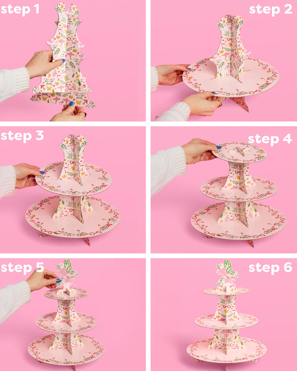 Garden Fairy Cupcake/Cookie Tower - 3 Tiered Display