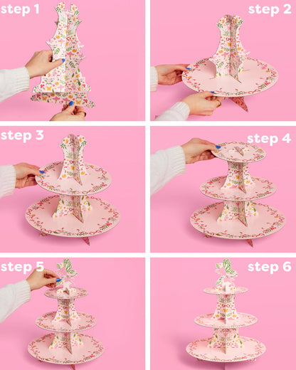 Garden Fairy Cupcake/Cookie Tower - 3 Tiered Display