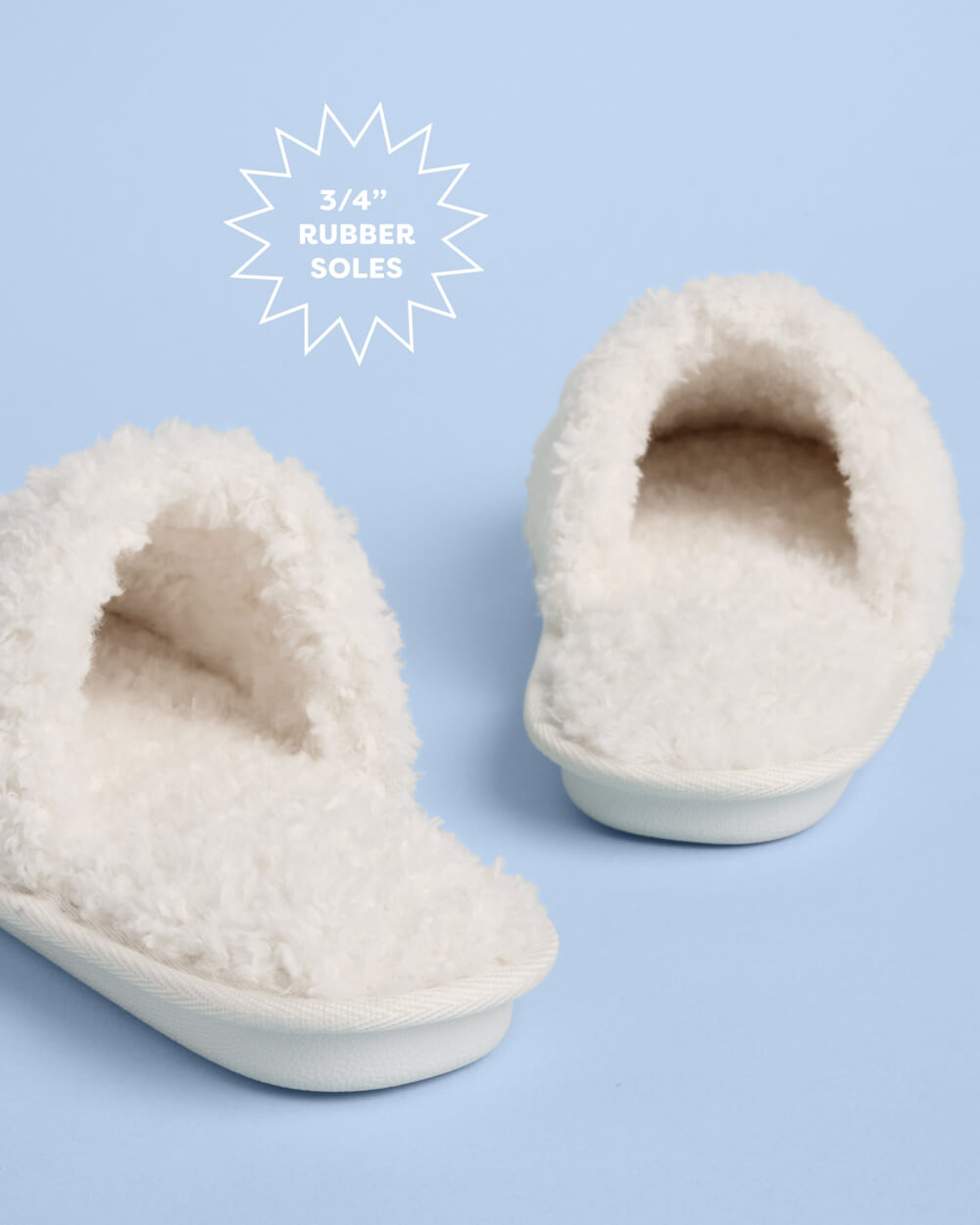 Bride Cream Faux Fur Slippers with Blue Embroidery