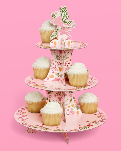 Garden Fairy Cupcake/Cookie Tower - 3 Tiered Display