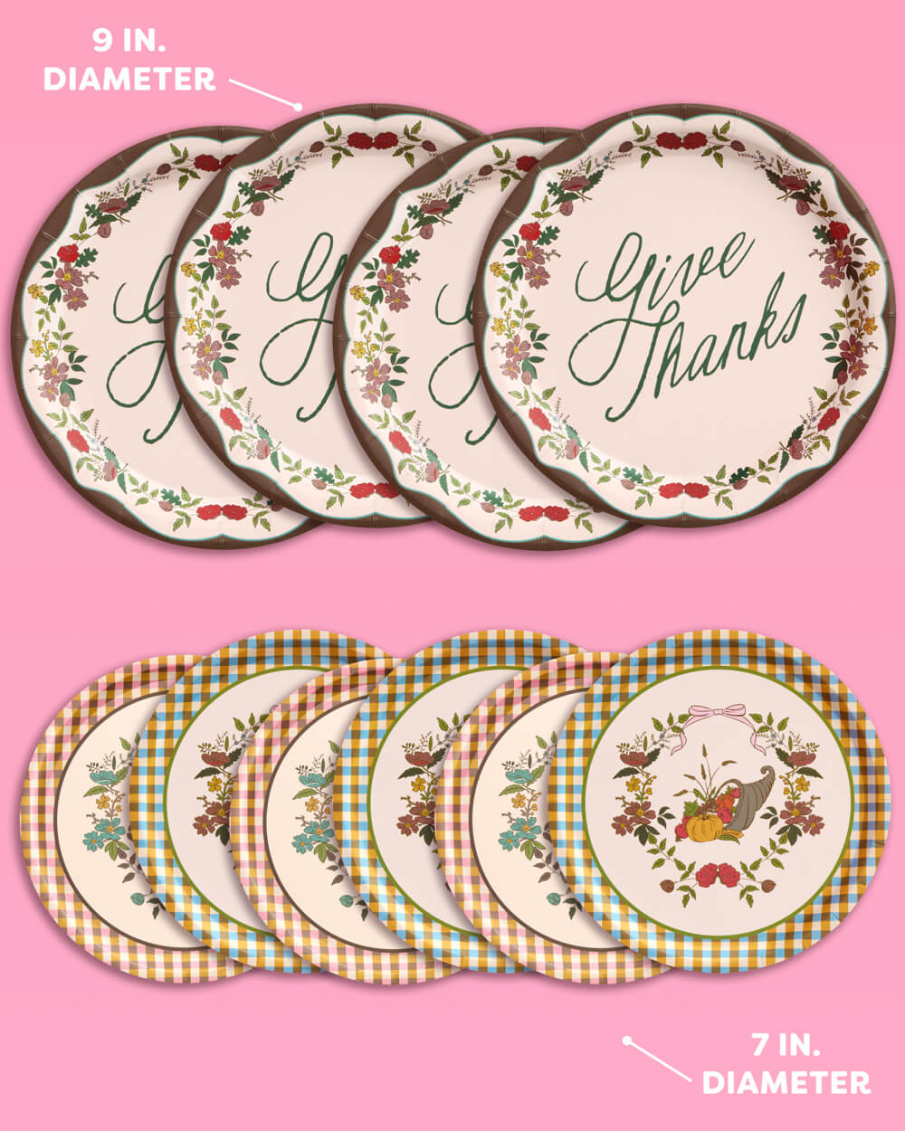 Thanksgiving Table Trio Bundle — Plates, Napkins, Cups & Placemats for 16