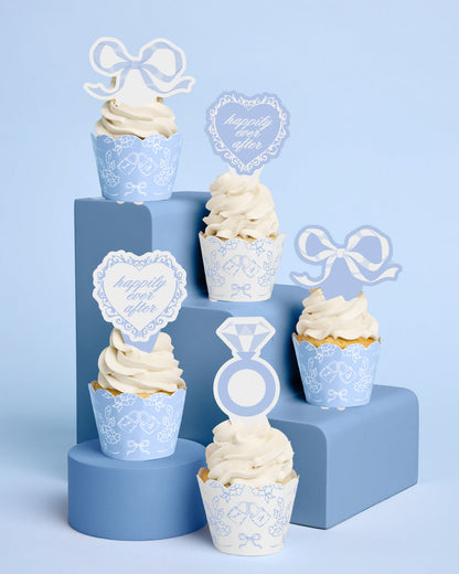 Happily Ever After Cupcake Sleeves and Toppers, 24 Count Set
