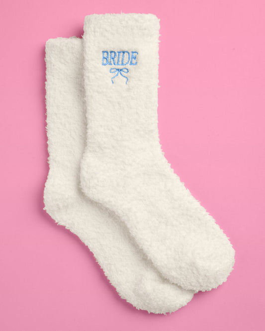 Bride Cloud Socks - Fuzzy Ivory Socks - Gifts for the Bridal Party