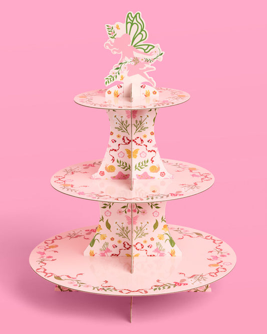 Garden Fairy Cupcake/Cookie Tower - 3 Tiered Display