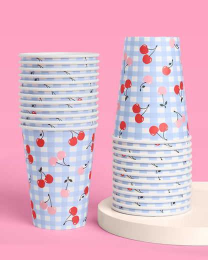 Cherry Tableware Bundle - Paper Plates, Cups + Napkins