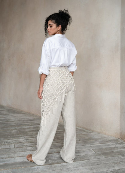 Terza Oversized Rolling-up White Cotton Shirt
