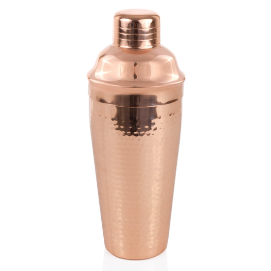 Copper cocktail shaker on a white background