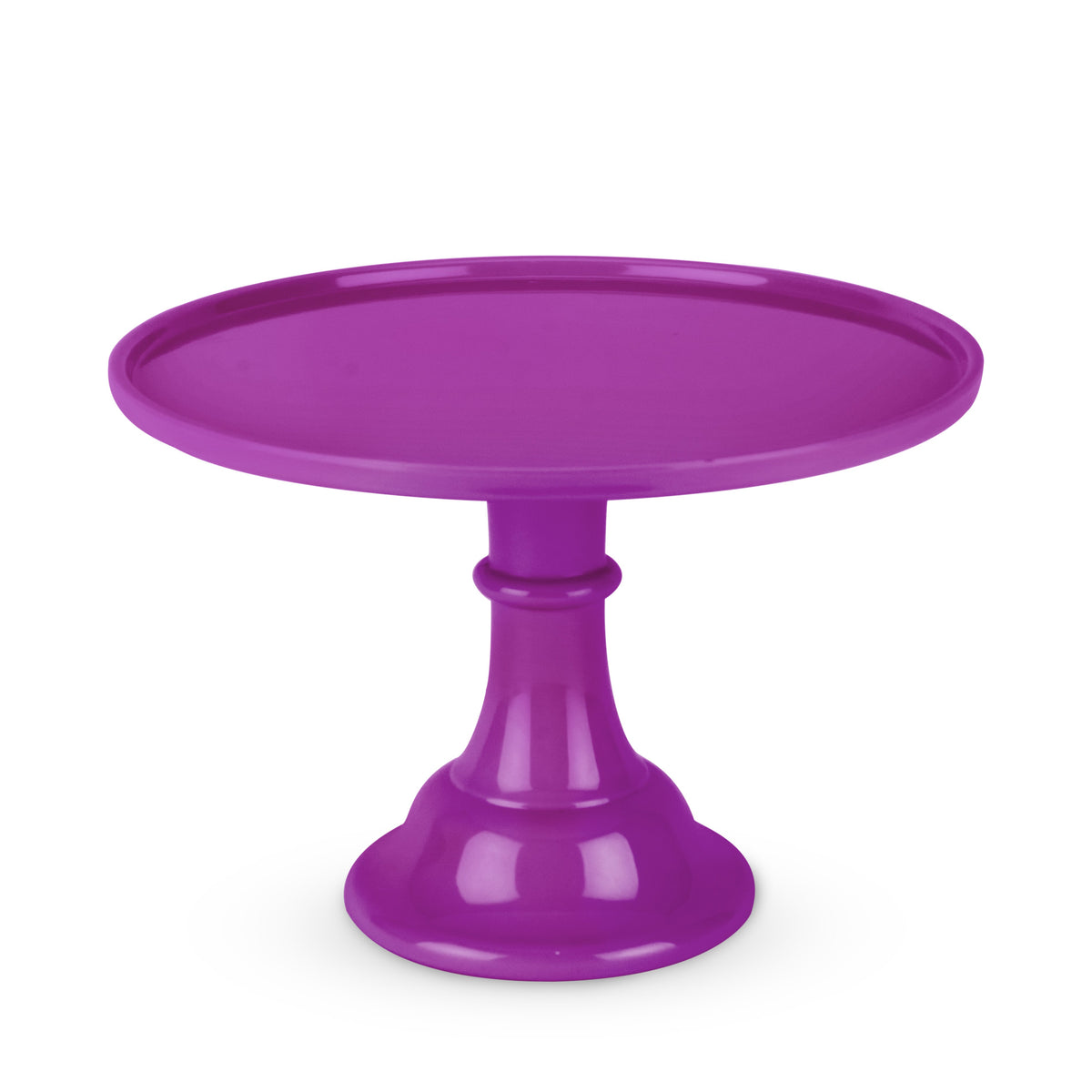 Purple cake stand on a white background