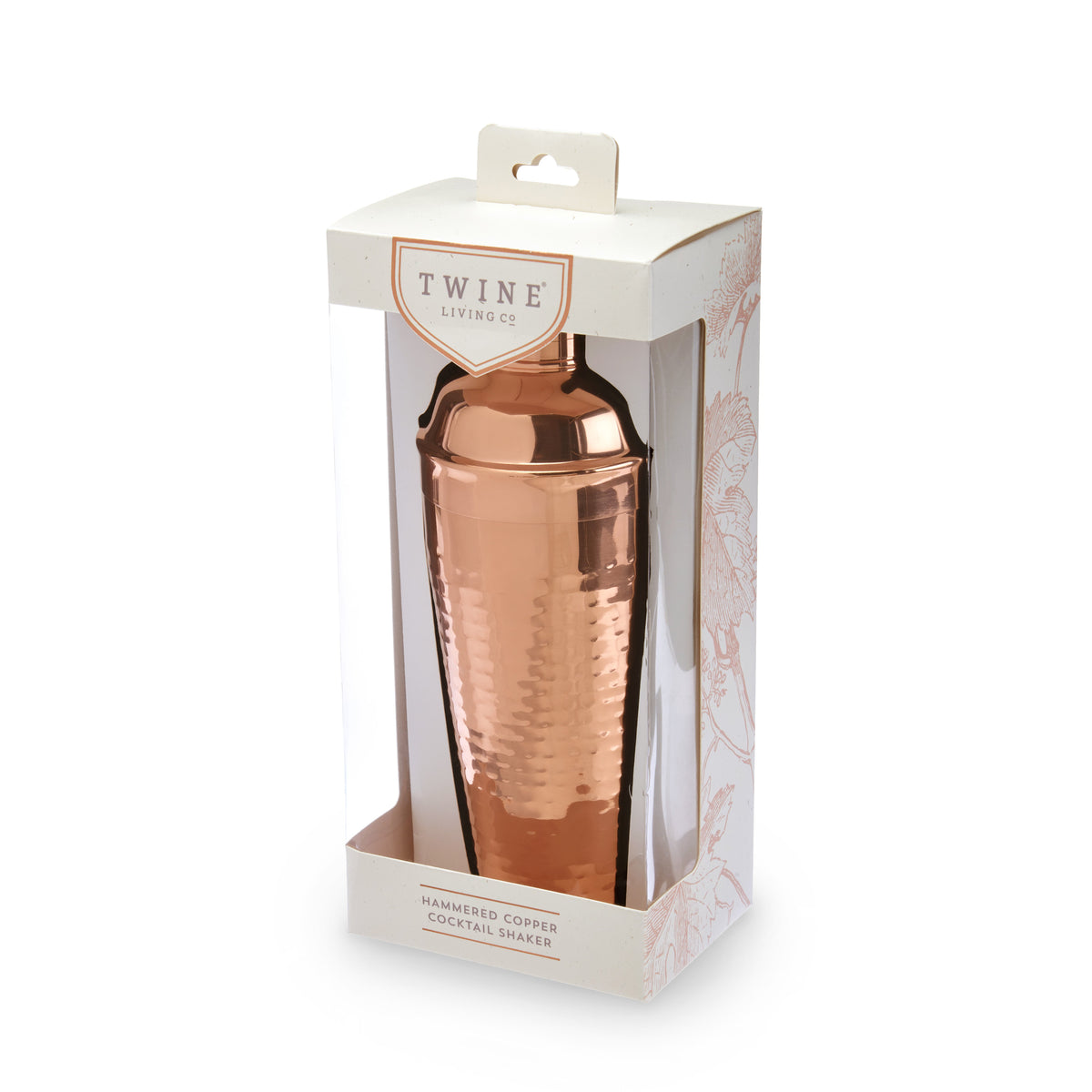 Boxed hammered copper cocktail shaker